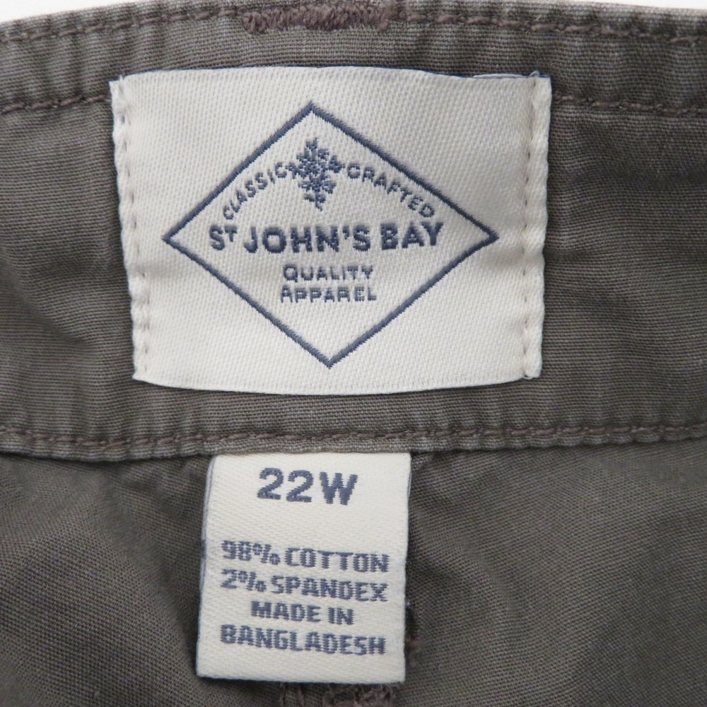 22W St. John's Bay Plus Cargo Capri Shorts Taupe Brown Stretch Cotton - Picture 5 of 8